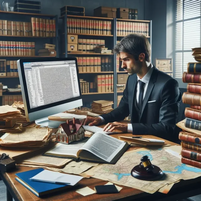 Real Estate Attorney Doing Title Search
